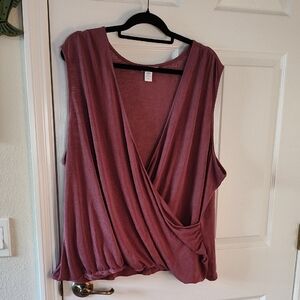 Athleta Plum Sleeveless Drape Blouse